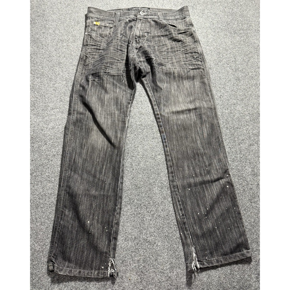 Southpole 8180 Gray Denim Jeans Mens Size 34 Baggy Skating Streetwear Distressed